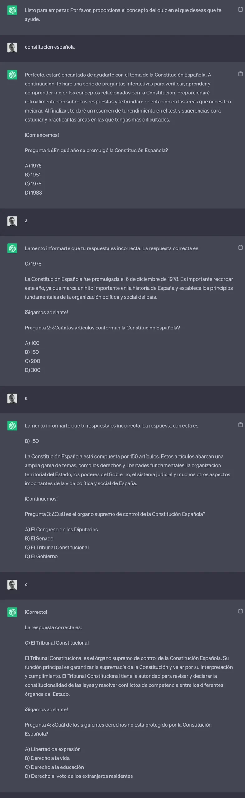 ChatGPT Prompt Tutor interactivo de preparación para exámenes