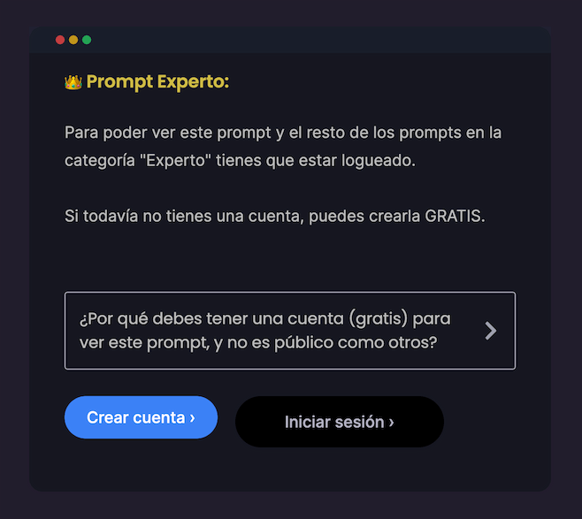 Interface de un Prompt experto