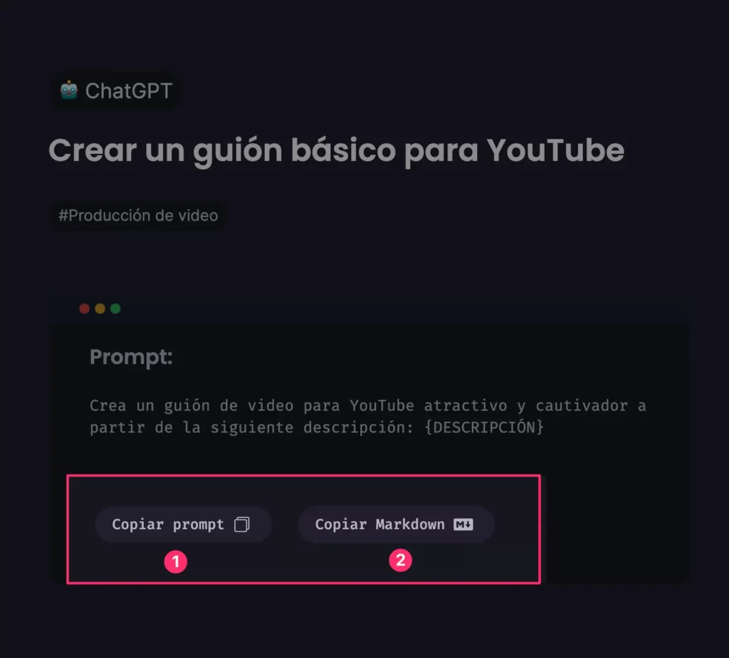 IAprompts instrucciones de copia de prompt